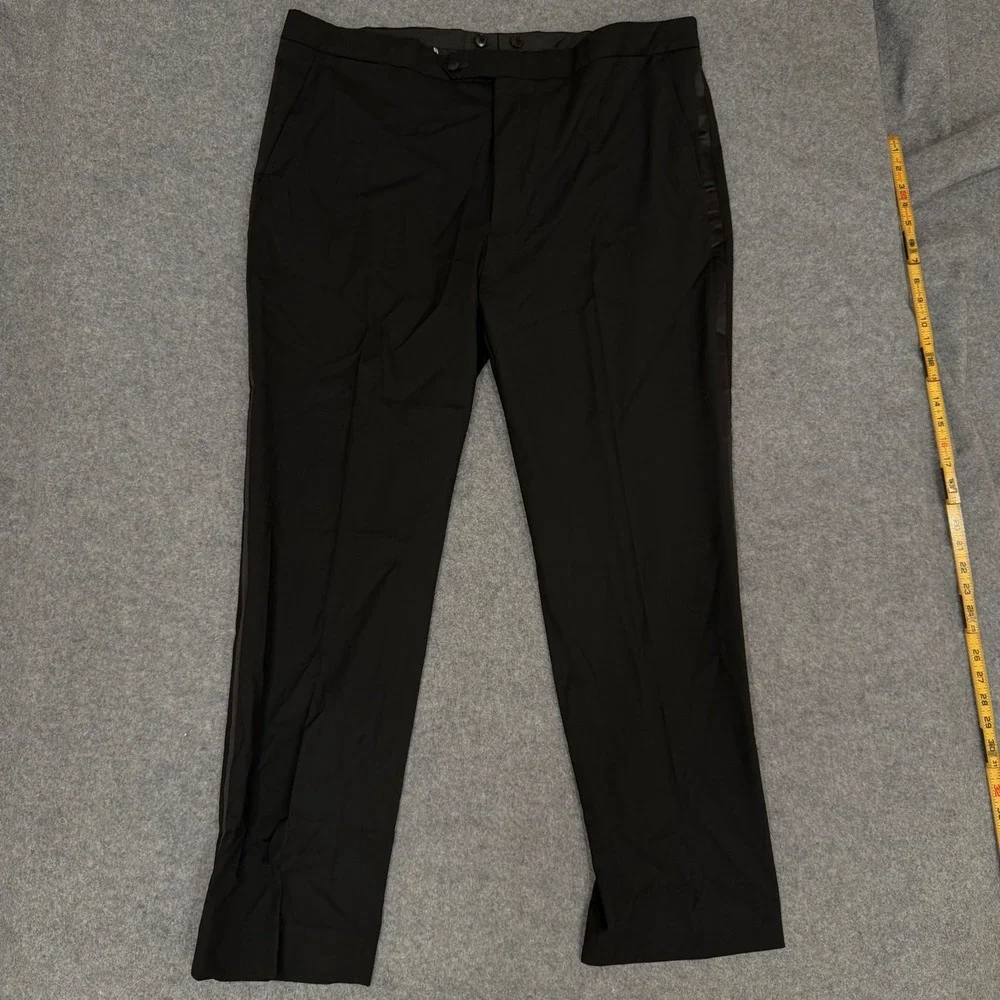 Nautica Nadal Black Tuxedo Suit Set Modern Fit Active Stretch 46R W41 NAS5T00